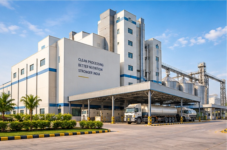Representative AI-generated visual of a flour processing facility